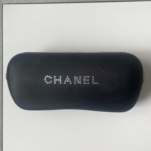 CHANEL Black Eyeglass Case with Swarovski Crystals Authentic